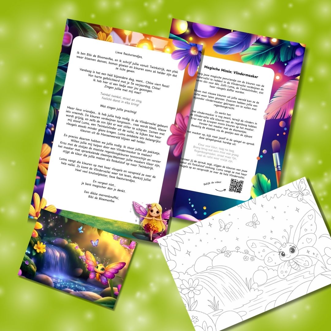 Vlindermasker - knutselpakket kinderfeest